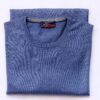 Round neck delavé merino wool sweater light blue