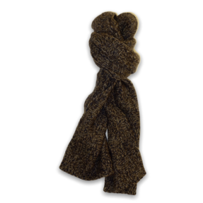 Dark brown moulinè knit scarf