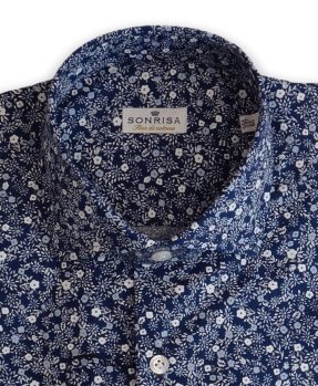 Sonrisa Blue Flowers Patterned Shirt 