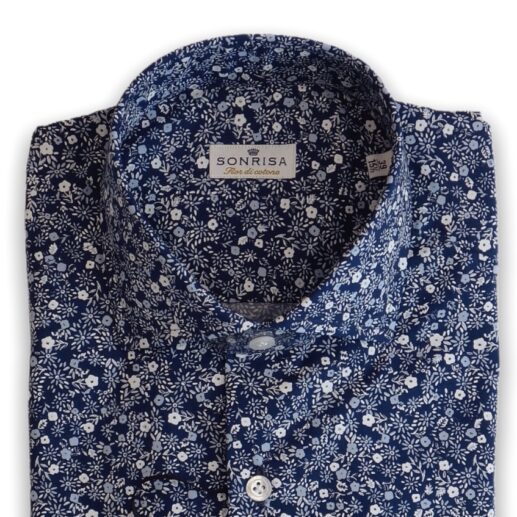 Sonrisa Blue Flowers Patterned Shirt