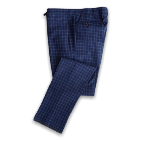 Blue Rota Wool Silk Linen Trousers