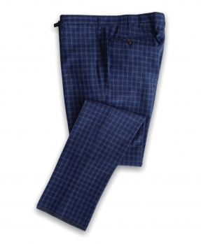 Blue Rota Wool Silk Linen Trousers