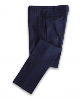 Navy Blue Rota Wool Silk Linen Trousers