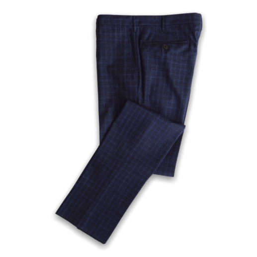 Navy Blue Rota Wool Silk Linen Trousers