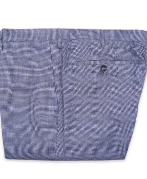 Pantaloni Rota quadretti lana Lino seta