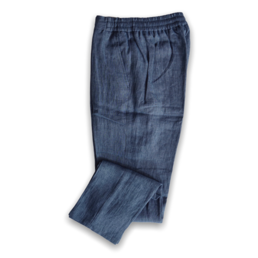 Denim Linen Man trousers with elastic