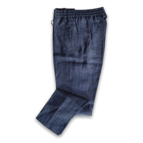 Blue Linen Man trousers with elastic