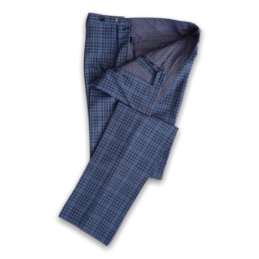 Blue Rota Wool Checked Trousers 