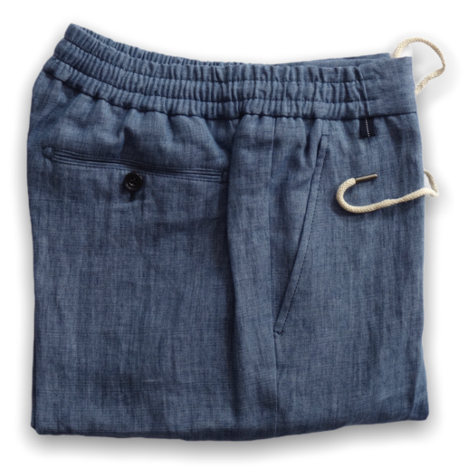 Denim Linen Man pants with elastic
