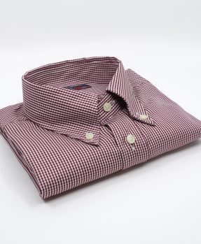 Cotton red checked men's shirt
