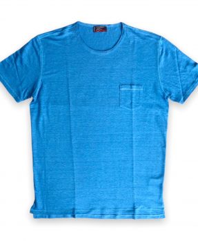 T-shirt puro Lino azzurra
