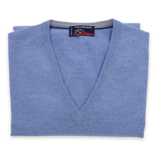 Blue Merino V Knitwear