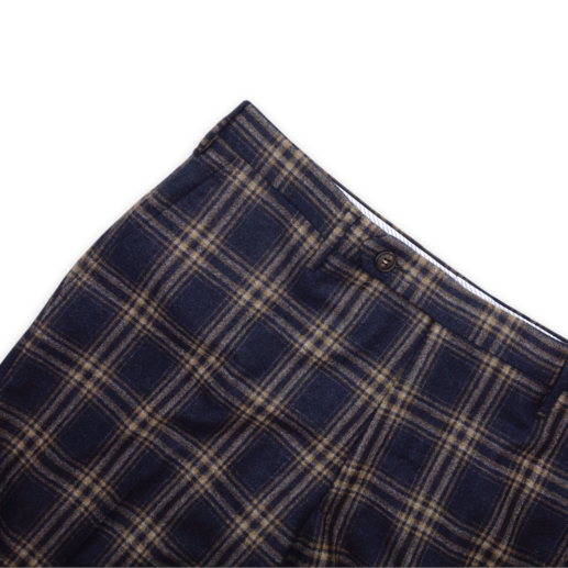 Rota wool blue camel checked trousers