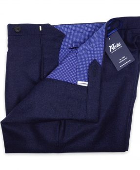 Rota wool navy blue trousers with pleat 