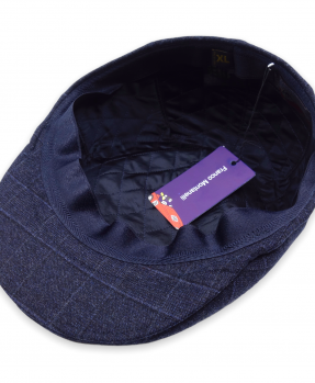 Zegna fabric blue checked flat cap