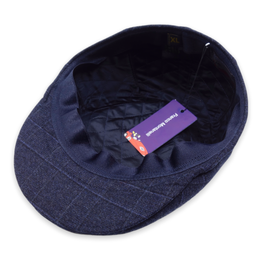Zegna fabric blue checked flat cap