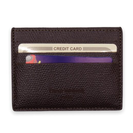 Brown card holder in Palmellato leather