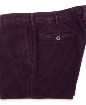 Rota burgundy patterned cotton trousers 