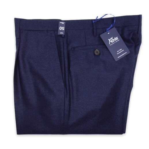 Rota pantaloni lana con piega blu