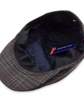 Zegna brown checked flat cap 