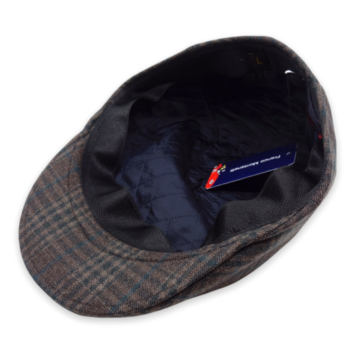 Zegna brown checked flat cap
