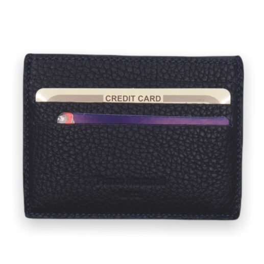 navy blue card holder in alce embossed