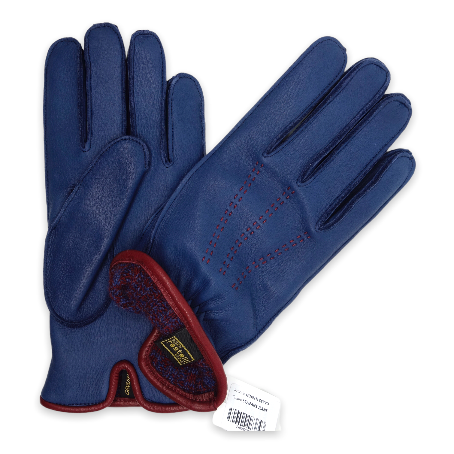 Restelli men's blue deerskin gloves