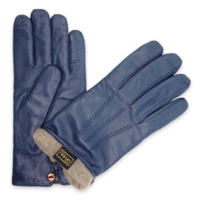 Restelli denim men's leather gloves