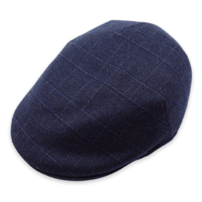 Zegna blue checked flat cap