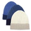 Two-tone cashmere hat