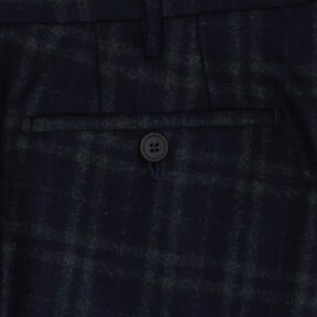 Rota Blue Green Checked Wool Trousers