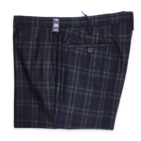 Rota Blue Green Checked Wool Trousers