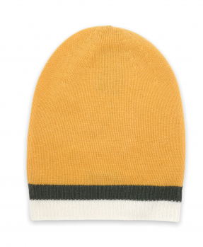 Yellow cashmere knit beanie