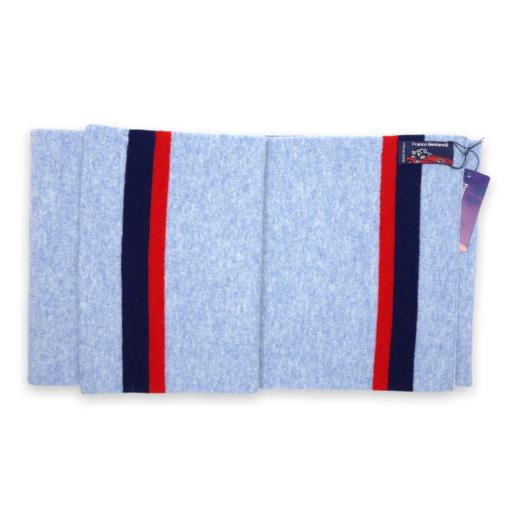 Light blue cashmere knit scarf