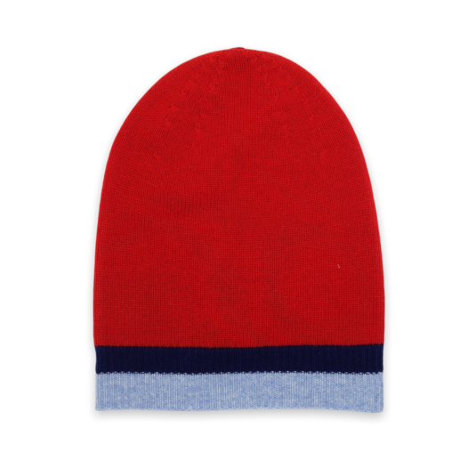 Red cashmere knit beanie