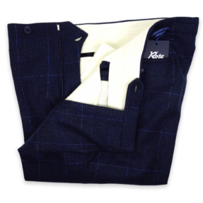 Rota blue wool checked trousers 