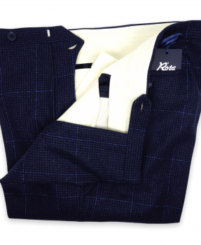 Rota blue wool checked trousers 