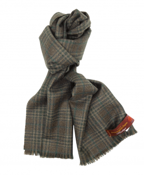 Zegna brown checked fabric men's scarf