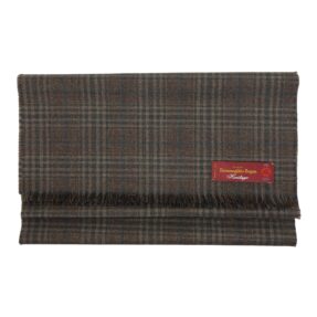 Zegna brown checked fabric scarf 