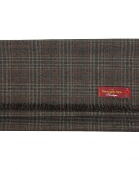 Zegna brown checked fabric scarf 