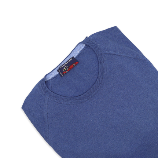 maglia cotone cashmere azzurra