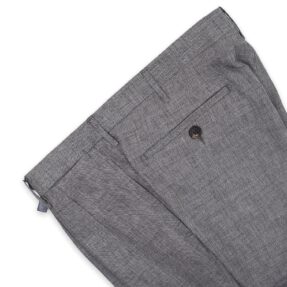 Pantaloni Rota due pieghe lana lino seta grigi