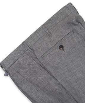 Pantaloni Rota due pieghe lana lino seta grigi
