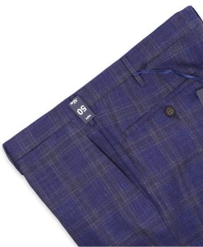 Rota checked wool silk linen trousers 