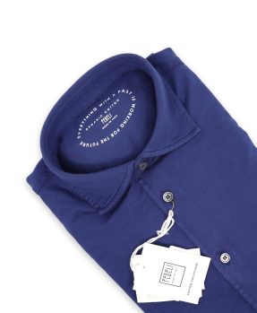 Polo camicia Fedeli cotone blu