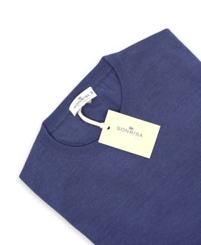 Blue merino silk cashmere sweater 