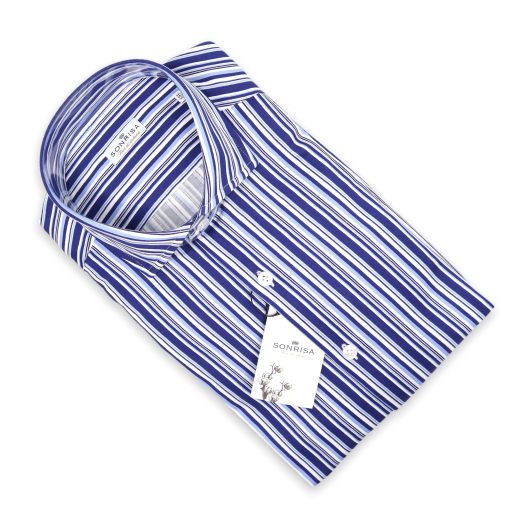 Sonrisa blue white striped shirt