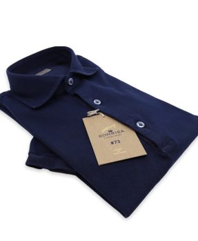 Sonrisa cotton polo shirt navy blue