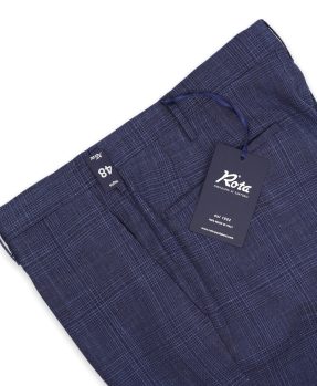 Pantaloni Rota lana seta lino blu