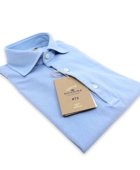 Sonrisa cotton polo shirt light blue